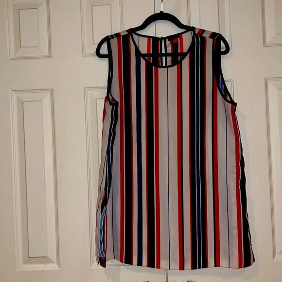 Vince  Camuto Sleeveless Tunic striped Blouse Sz L - Picture 1 of 13